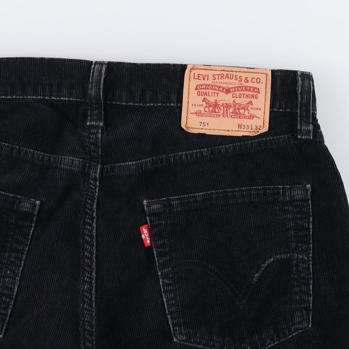 Levi's 751 Corduroy Pants, Men's, Size W33 cotton black type Vintage Second Hand