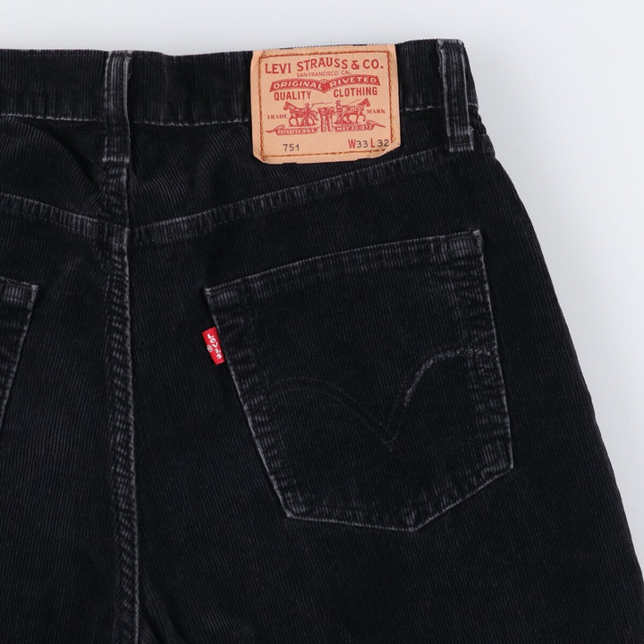 Levi's 751 Corduroy Pants, Men's, Size W33 cotton black type Vintage Second Hand