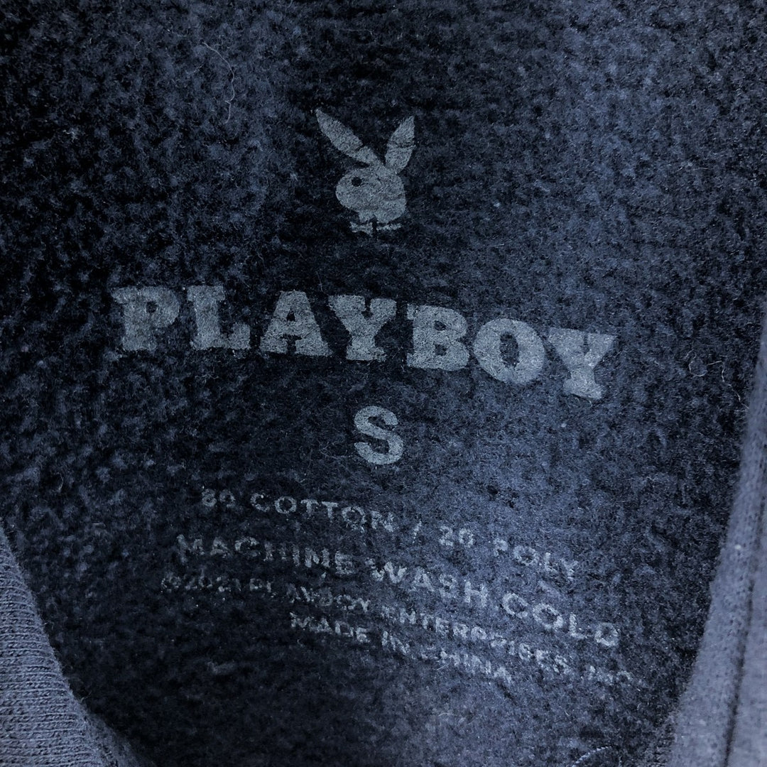 Playboy PLAYBOY Sweatshirt Pullover Hoodie, Men's Size Small cotton navy blue type Vintage Second Hand
