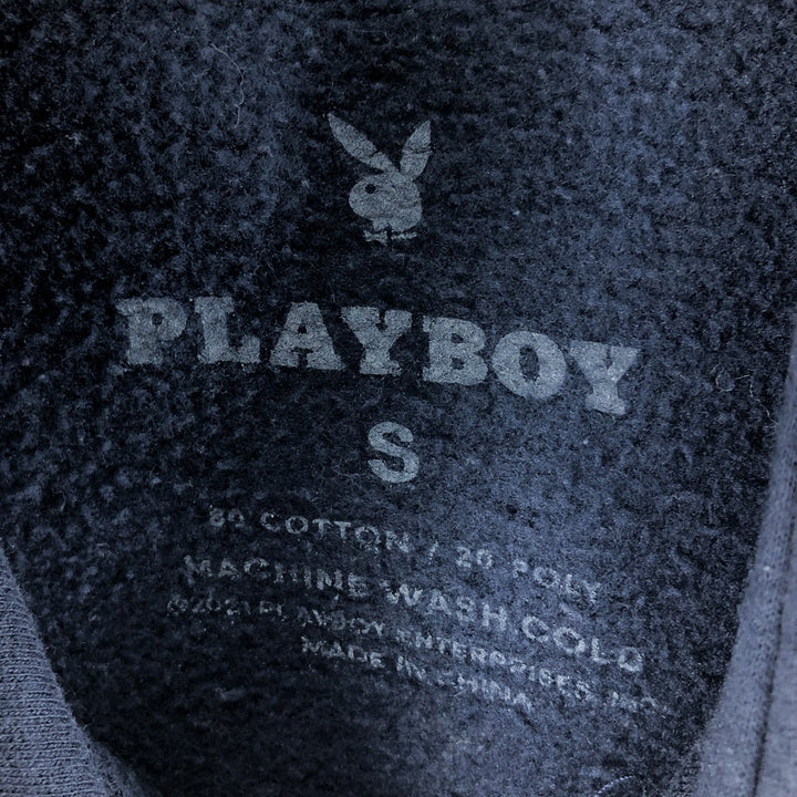Playboy PLAYBOY Sweatshirt Pullover Hoodie, Men's Size Small cotton navy blue type Vintage Second Hand