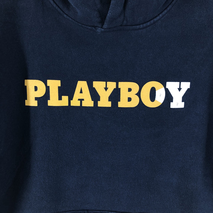 Playboy PLAYBOY Sweatshirt Pullover Hoodie, Men's Size Small cotton navy blue type Vintage Second Hand