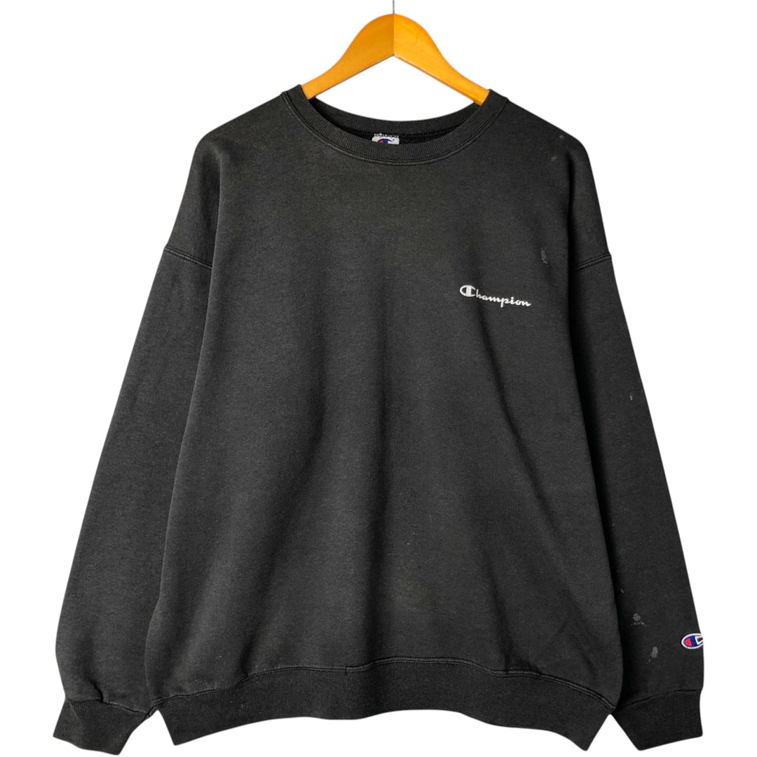 Vintage 90'S Champion Authentic Athletic Apparel logo sweatshirt, men's size XL cotton Charcoal Vintage Second Hand