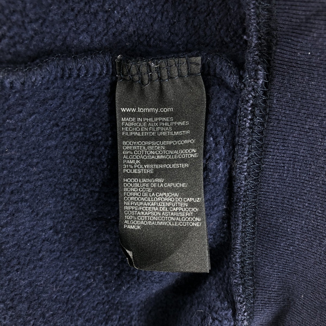 Tommy Hilfiger Sweatshirt Full Zip Hoodie, Men's XL cotton navy blue type Vintage Second Hand