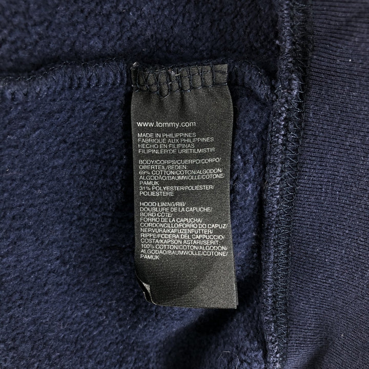 Tommy Hilfiger Sweatshirt Full Zip Hoodie, Men's XL cotton navy blue type Vintage Second Hand