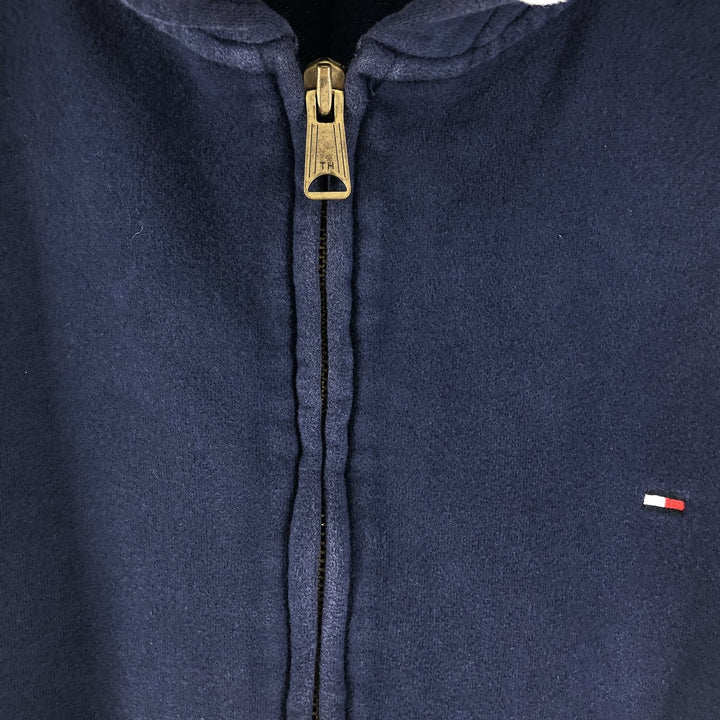 Tommy Hilfiger Sweatshirt Full Zip Hoodie, Men's XL cotton navy blue type Vintage Second Hand