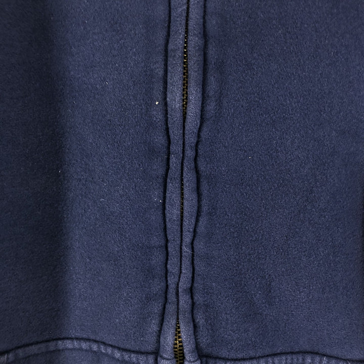 Tommy Hilfiger Sweatshirt Full Zip Hoodie, Men's XL cotton navy blue type Vintage Second Hand