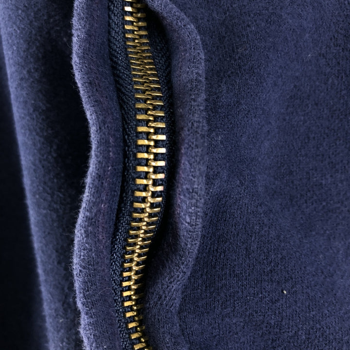 Tommy Hilfiger Sweatshirt Full Zip Hoodie, Men's XL cotton navy blue type Vintage Second Hand