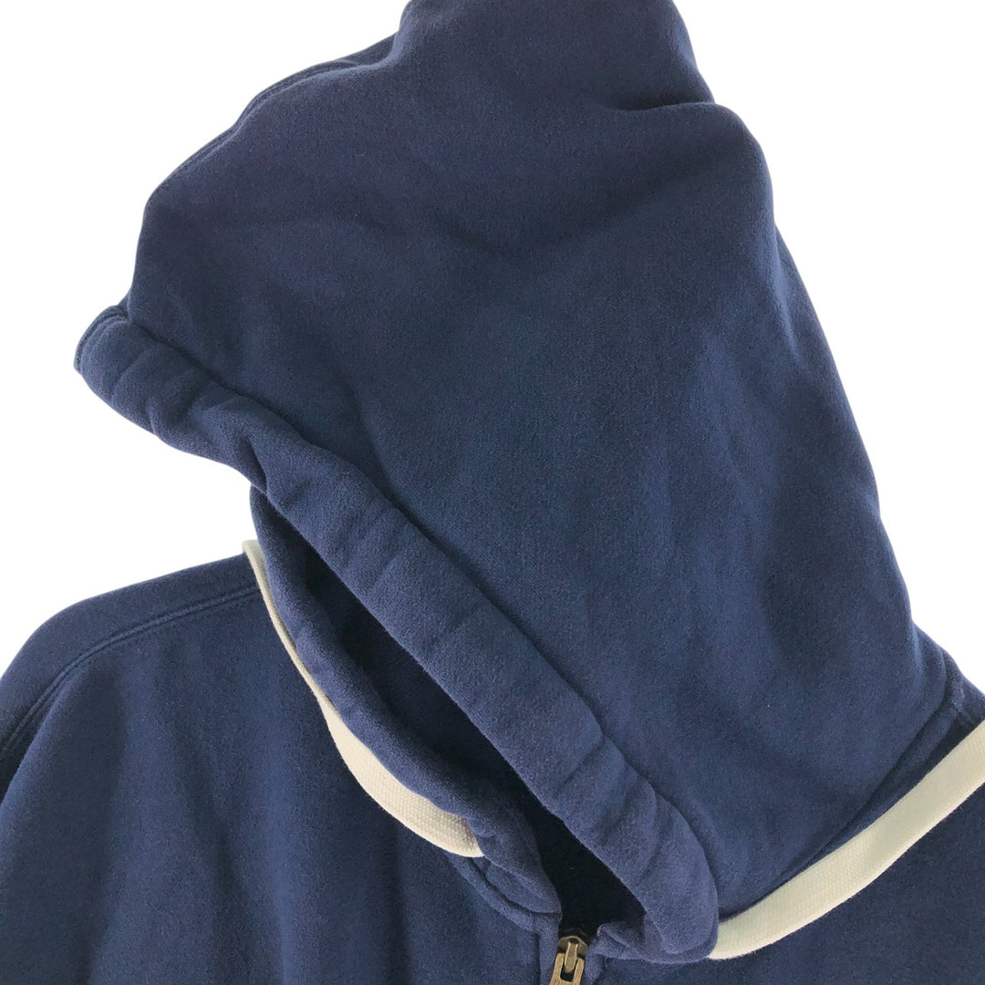 Tommy Hilfiger Sweatshirt Full Zip Hoodie, Men's XL cotton navy blue type Vintage Second Hand