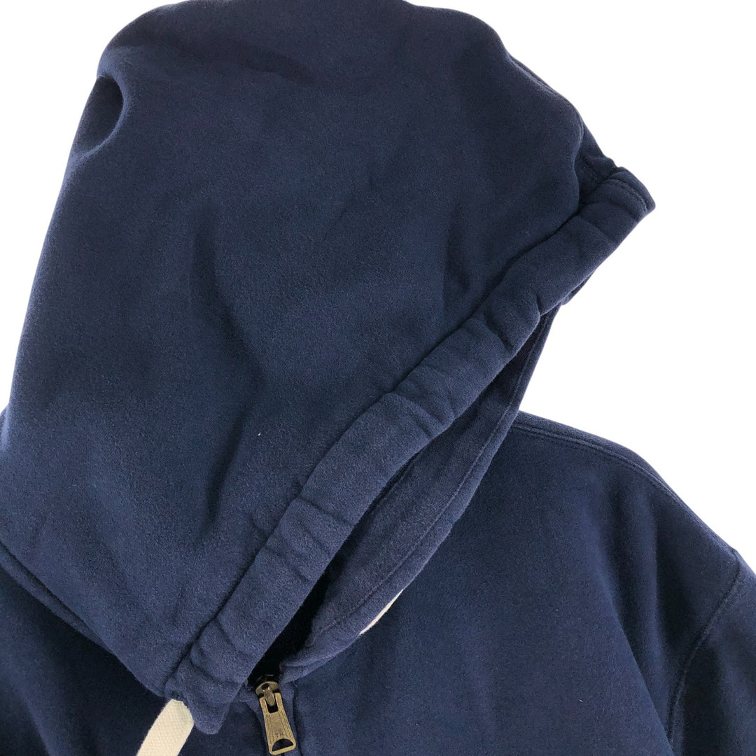 Tommy Hilfiger Sweatshirt Full Zip Hoodie, Men's XL cotton navy blue type Vintage Second Hand