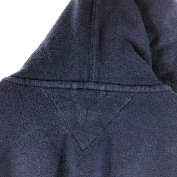 Tommy Hilfiger Sweatshirt Full Zip Hoodie, Men's XL cotton navy blue type Vintage Second Hand