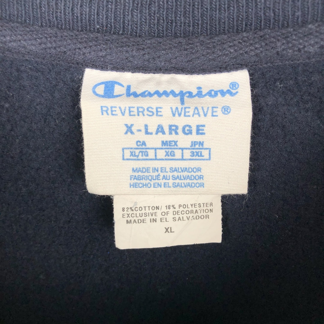 Champion REVERSE WEAVE Reverse Weave 3-row print college sweatshirt, sweatshirt, men's XL size cotton navy blue type Vintage Second Hand