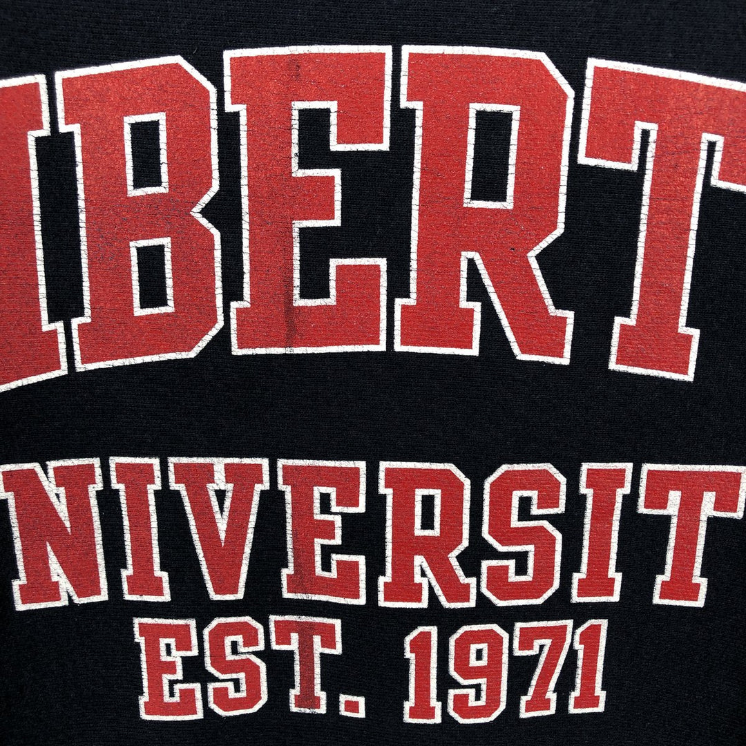 Champion REVERSE WEAVE Reverse Weave 3-row print college sweatshirt, sweatshirt, men's XL size cotton navy blue type Vintage Second Hand