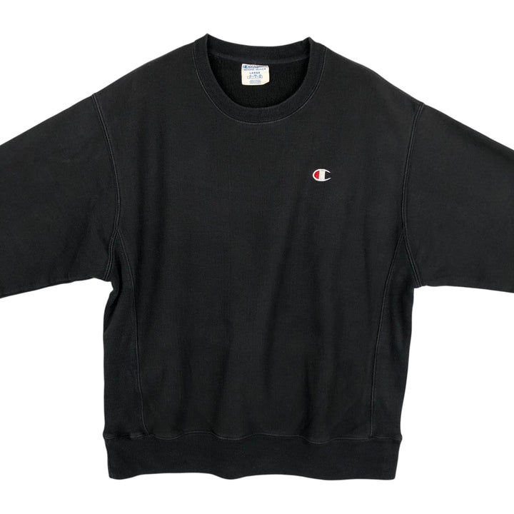 Champion REVERSE WEAVE Reverse Weave One Point Logo Sweatshirt Trainer Men's L size unclear black type Vintage Second Hand