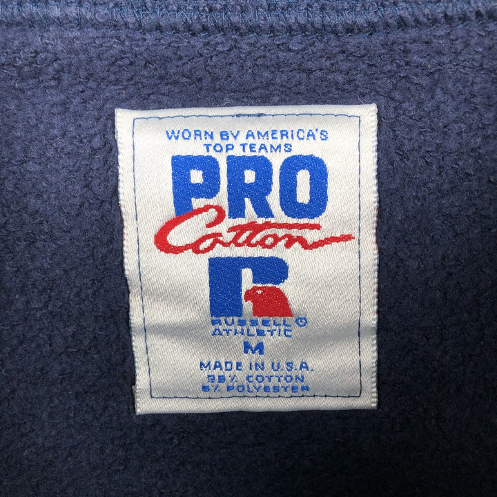 1990'S Russell PRO COTTON Pennsylvania State University College Sweatshirt, Made in USA, Men's Size Medium cotton navy blue type Vintage Second Hand