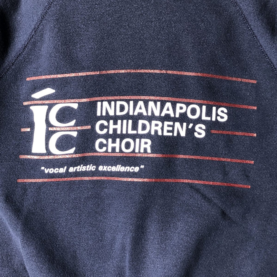 Vintage 1990'S Tultex printed sweatshirt, USA made, men's size small cotton navy blue type Vintage Second Hand