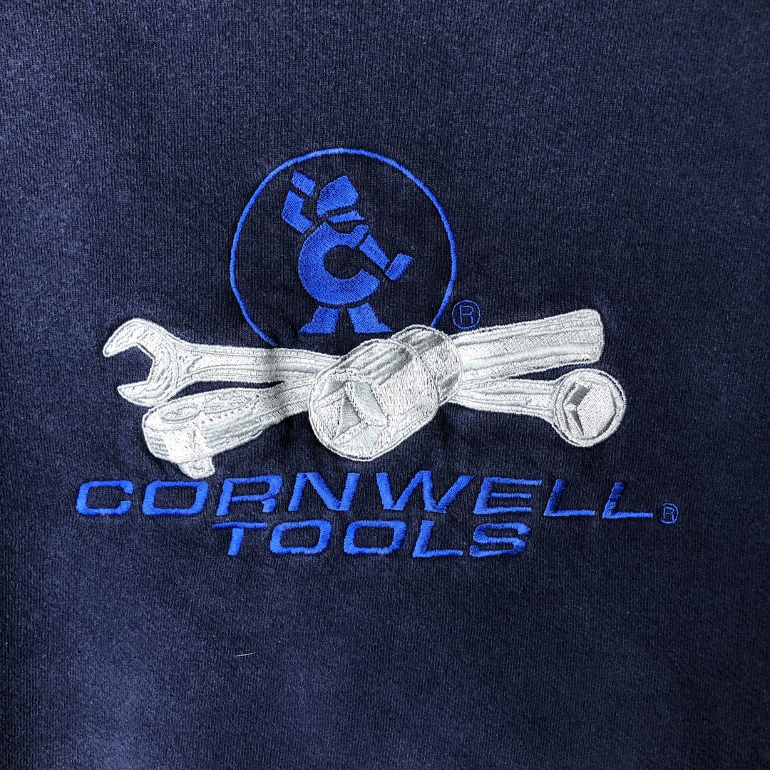 90'S Jerzees Cornwell Tools Advertising Sweatshirt, Men's XXL cotton navy blue type Vintage Second Hand