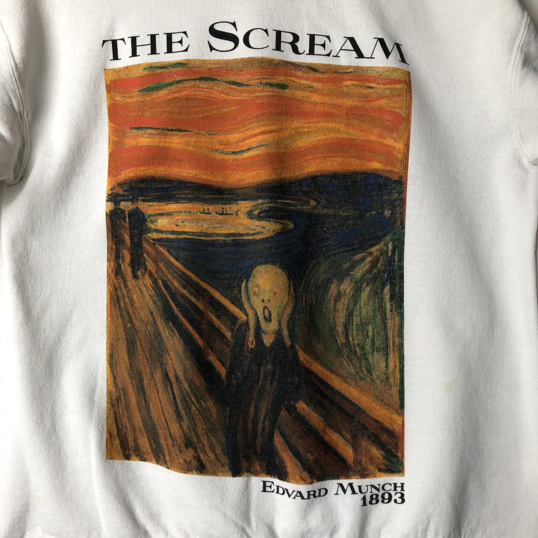 EDVARD MUNCH THE SCREAM Art Print Sweatshirt, Men's Size Small cotton white type Vintage Second Hand