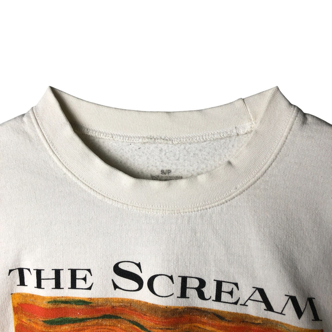 EDVARD MUNCH THE SCREAM Art Print Sweatshirt, Men's Size Small cotton white type Vintage Second Hand