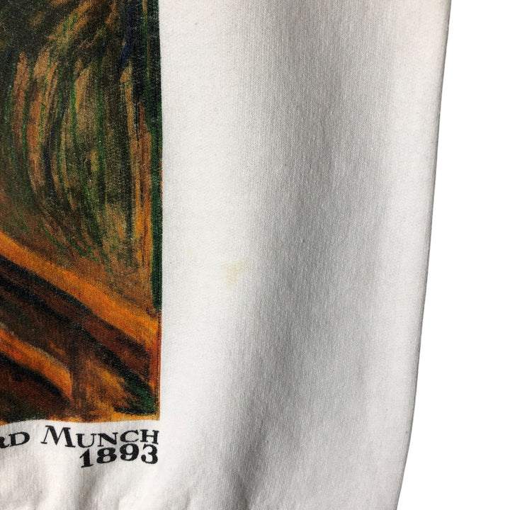 EDVARD MUNCH THE SCREAM Art Print Sweatshirt, Men's Size Small cotton white type Vintage Second Hand