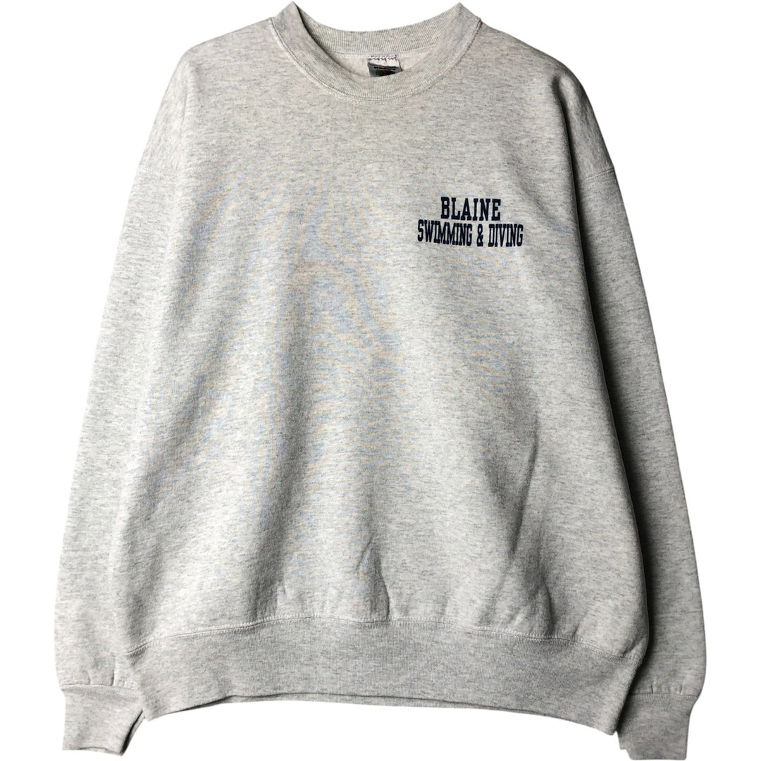 Fruit of the Loom printed sweatshirt, made in the USA, men's size XL cotton gray type Vintage Second Hand