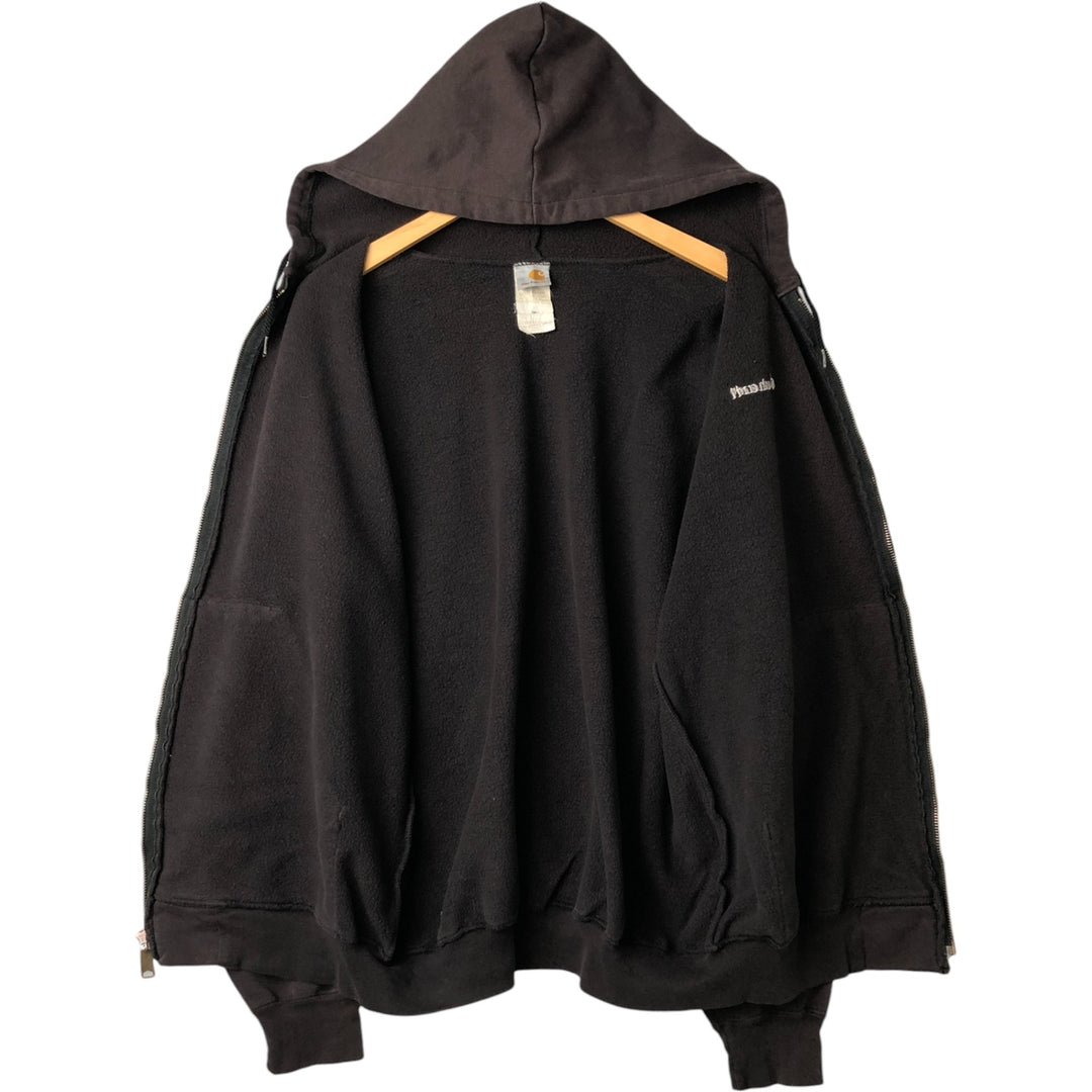 00'S Carhartt Sweat Full Zip Hoodie Men's L size cotton black type Vintage Second Hand