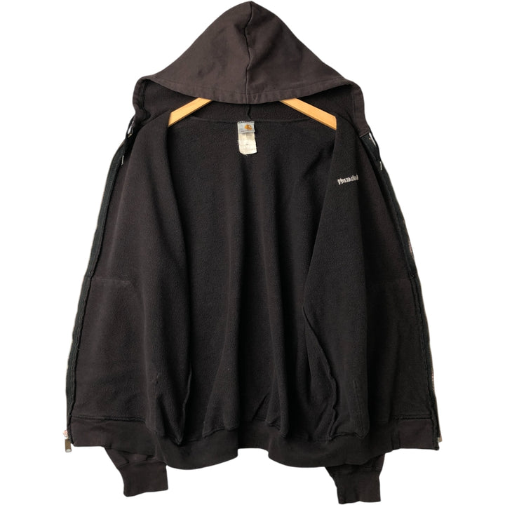 00'S Carhartt Sweat Full Zip Hoodie Men's L size cotton black type Vintage Second Hand