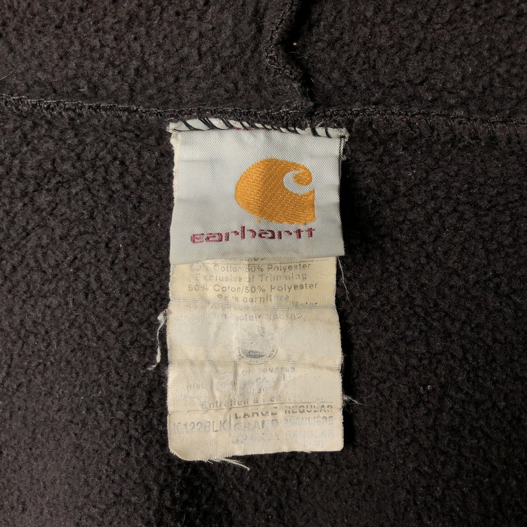 00'S Carhartt Sweat Full Zip Hoodie Men's L size cotton black type Vintage Second Hand