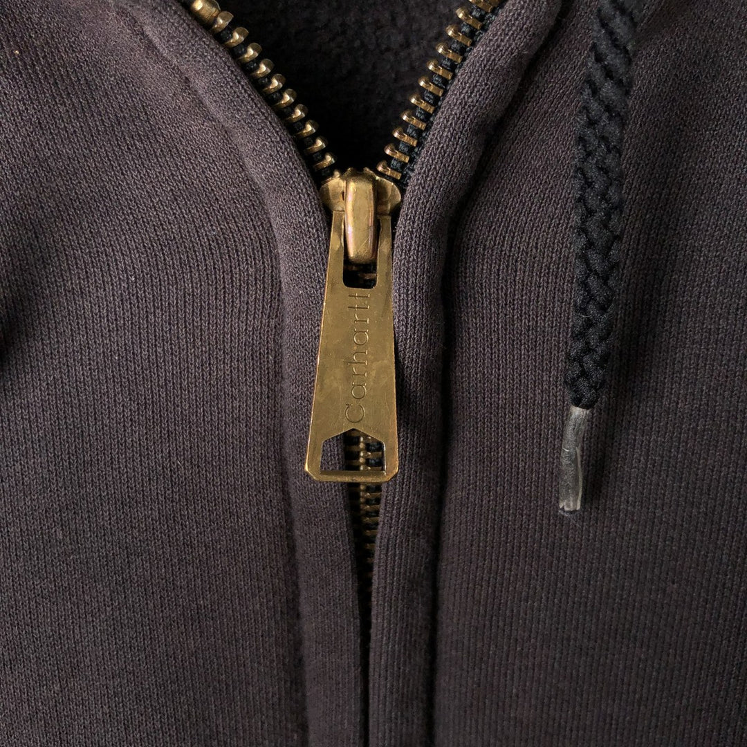 00'S Carhartt Sweat Full Zip Hoodie Men's L size cotton black type Vintage Second Hand