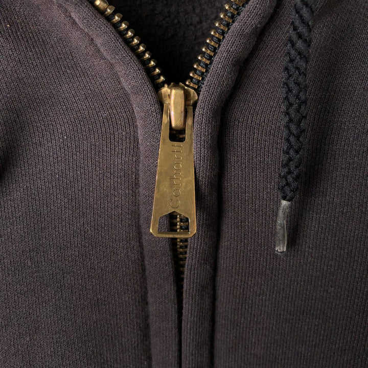 00'S Carhartt Sweat Full Zip Hoodie Men's L size cotton black type Vintage Second Hand