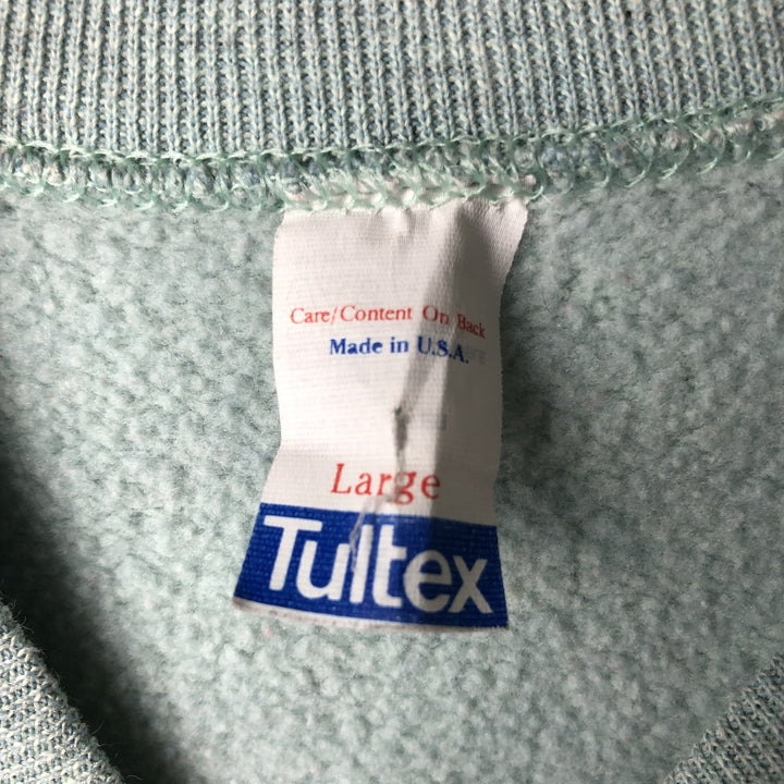 Vintage 1980'S TULTEX plain blank sweatshirt, made in the USA, men's size L cotton Mint green Vintage Second Hand