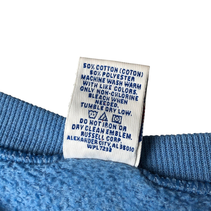 90'S Russell plain blank sweatshirt, sweatshirt, made in USA, men's size L, vintage cotton Blue type light blue Vintage Second Hand