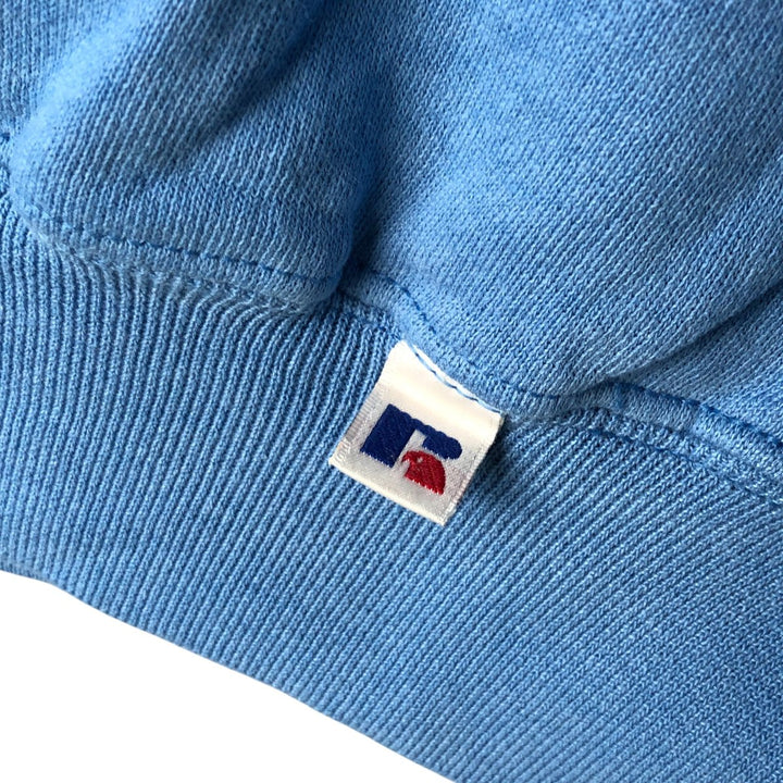 90'S Russell plain blank sweatshirt, sweatshirt, made in USA, men's size L, vintage cotton Blue type light blue Vintage Second Hand