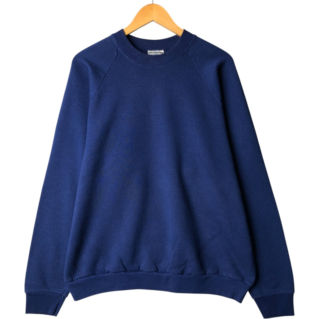 90'S Fruit of the Loom plain blank sweatshirt, Made in USA, Men's XL cotton navy blue type Vintage Second Hand