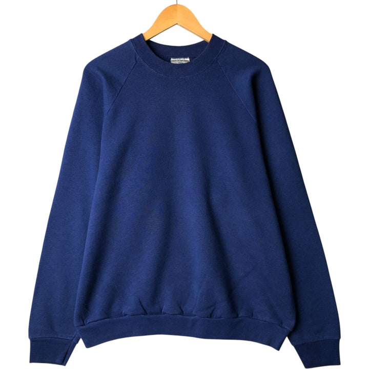 90'S Fruit of the Loom plain blank sweatshirt, Made in USA, Men's XL cotton navy blue type Vintage Second Hand