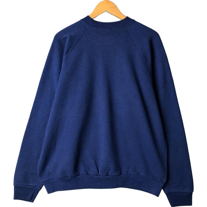 90'S Fruit of the Loom plain blank sweatshirt, Made in USA, Men's XL cotton navy blue type Vintage Second Hand