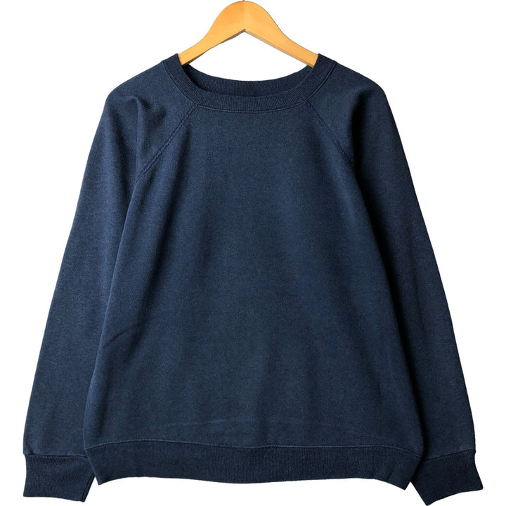 Vintage 90'S Hanes plain blank sweatshirt, made in the USA, men's size L cotton navy blue type Vintage Second Hand