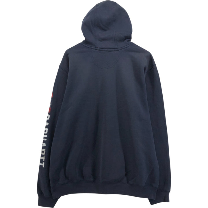 Carhartt LOOSE FIT sweatshirt pullover hoodie, men's XL size cotton navy blue type Vintage Second Hand
