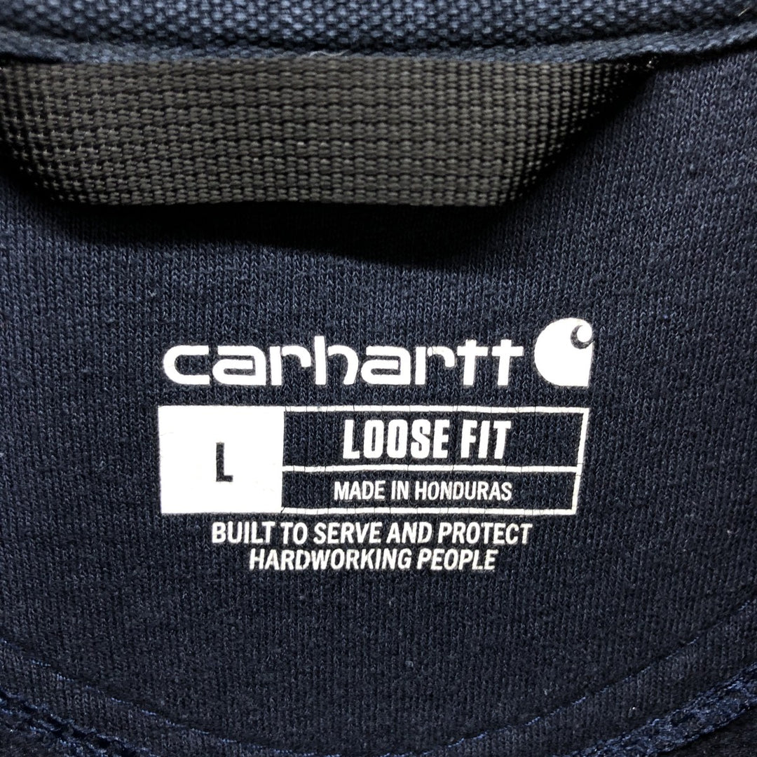 Carhartt LOOSE FIT sweatshirt pullover hoodie, men's XL size cotton navy blue type Vintage Second Hand