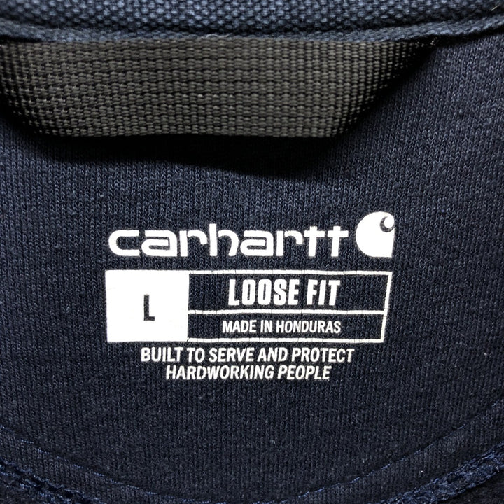 Carhartt LOOSE FIT sweatshirt pullover hoodie, men's XL size cotton navy blue type Vintage Second Hand