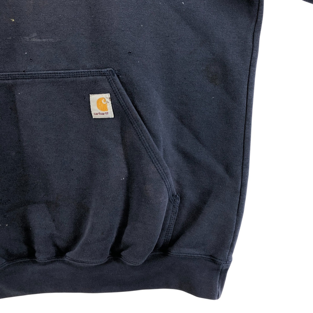Carhartt LOOSE FIT sweatshirt pullover hoodie, men's XL size cotton navy blue type Vintage Second Hand