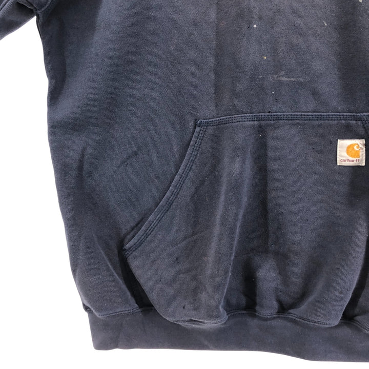 Carhartt LOOSE FIT sweatshirt pullover hoodie, men's XL size cotton navy blue type Vintage Second Hand