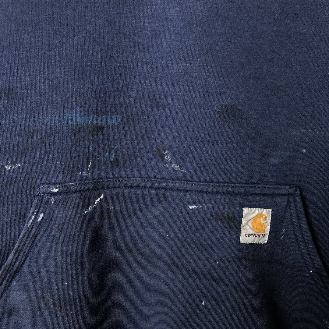 Carhartt Painted Sweat Pullover Hoodie, Men's XL Size cotton navy blue type Vintage Second Hand