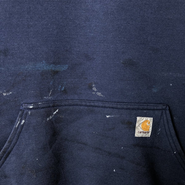 Carhartt Painted Sweat Pullover Hoodie, Men's XL Size cotton navy blue type Vintage Second Hand
