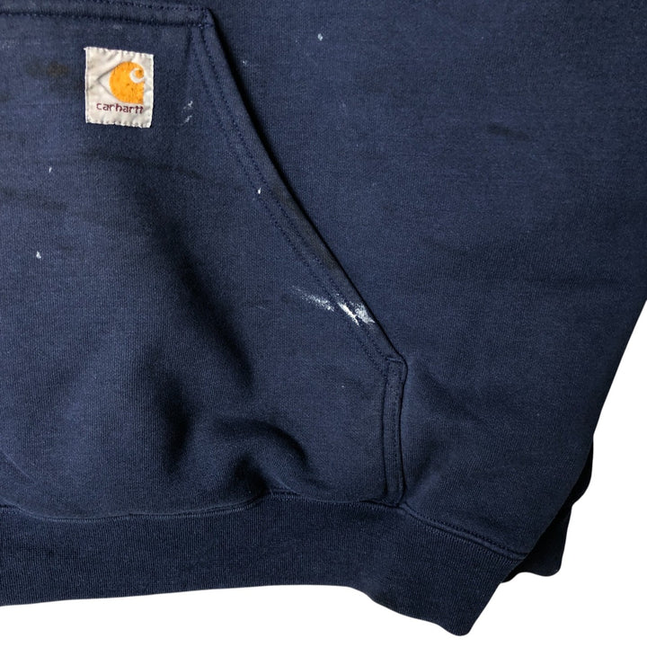Carhartt Painted Sweat Pullover Hoodie, Men's XL Size cotton navy blue type Vintage Second Hand
