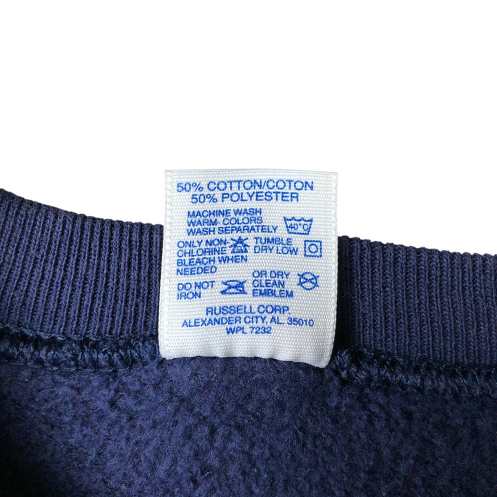 80s-90'S Jerzees Plain Blank Sweatshirt Trainer Made in USA Men's Size L Vintage cotton navy blue type Vintage Second Hand