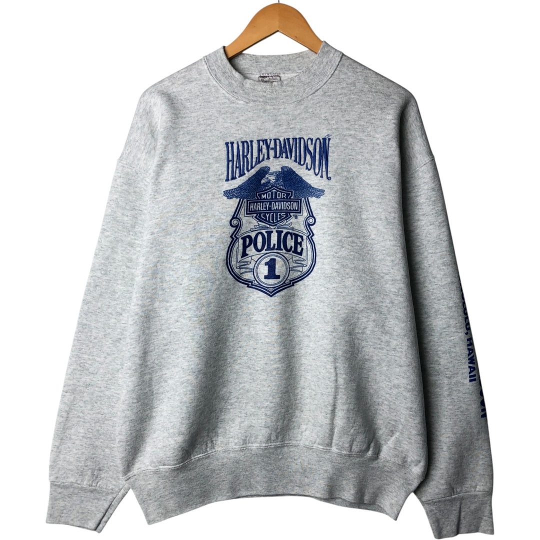 90'S Fruit of the Loom Harley-Davidson Advertising Sweatshirt, Made in USA, Men's XL cotton gray type Vintage Second Hand