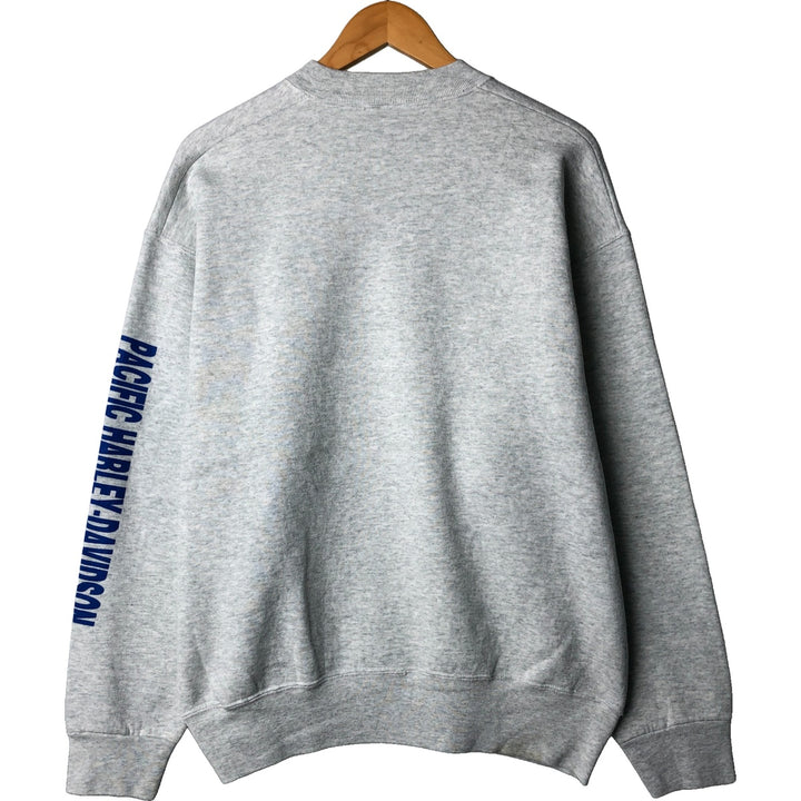 90'S Fruit of the Loom Harley-Davidson Advertising Sweatshirt, Made in USA, Men's XL cotton gray type Vintage Second Hand