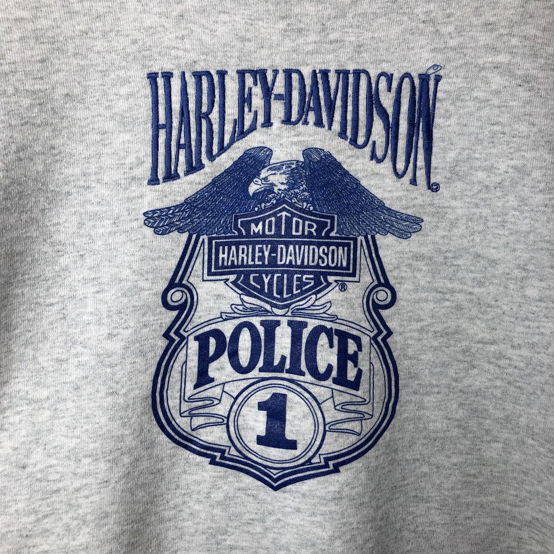 90'S Fruit of the Loom Harley-Davidson Advertising Sweatshirt, Made in USA, Men's XL cotton gray type Vintage Second Hand