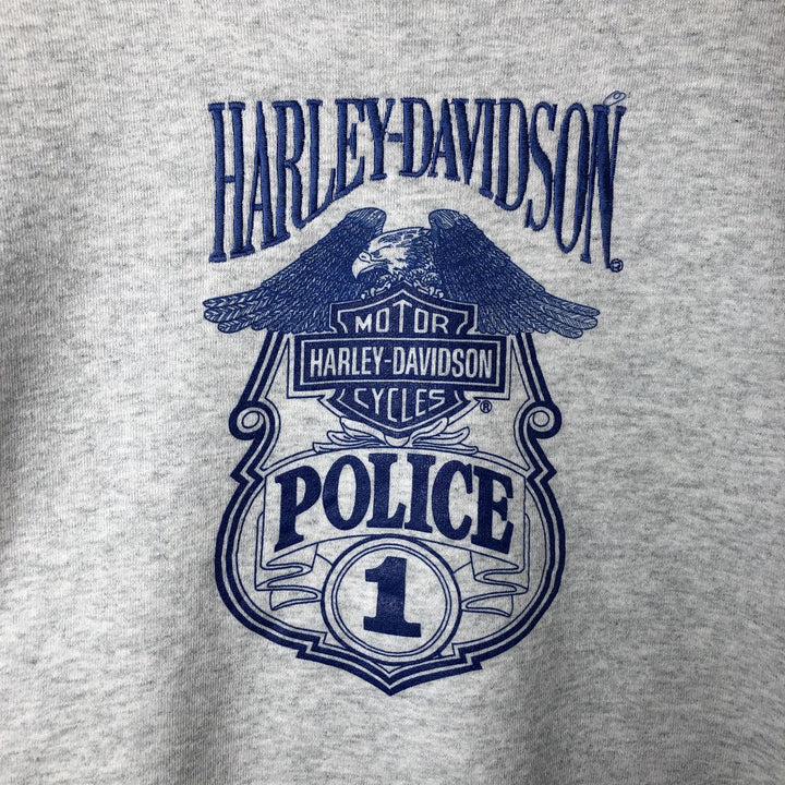 90'S Fruit of the Loom Harley-Davidson Advertising Sweatshirt, Made in USA, Men's XL cotton gray type Vintage Second Hand