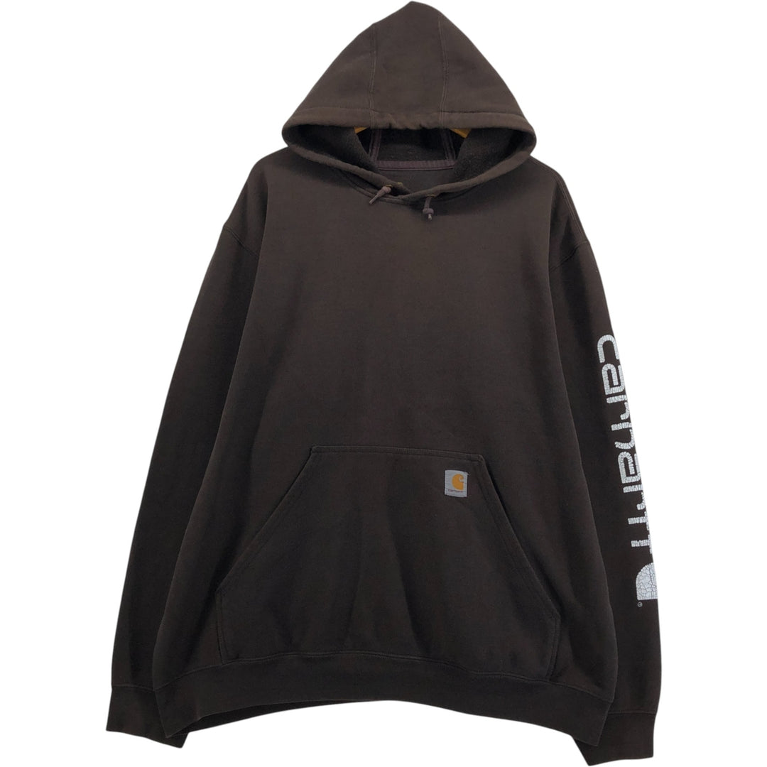 Carhartt ORIGINAL FIT sweatshirt pullover hoodie, men's XL size cotton brown type Vintage Second Hand